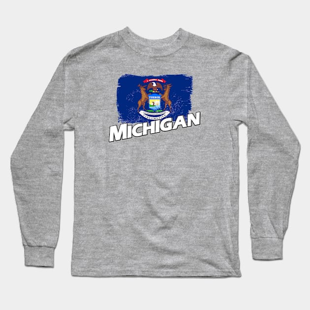 Michigan flag Long Sleeve T-Shirt by PVVD